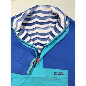 Chubbies Mens Reversible Quarter Zip Pullover Fleece Jacket Blue Teal Medium